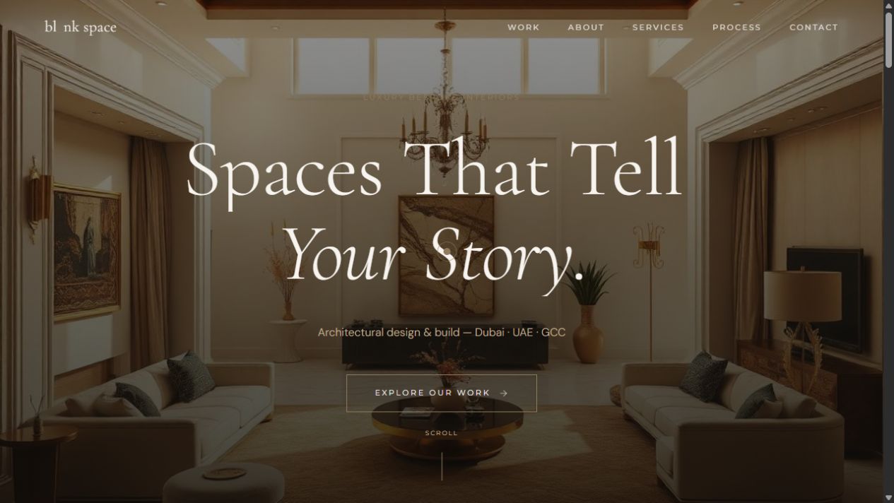 Blank Space Design landing page